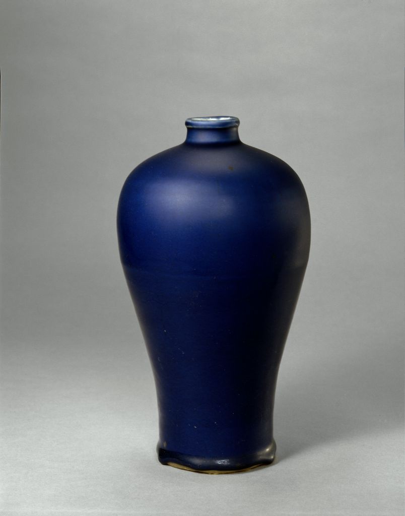 图片[1]-Laetite blue glaze plum vase-China Archive